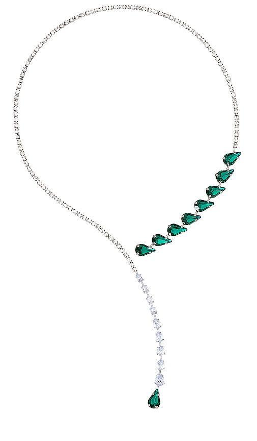 8 Other Reasons Emerald Drops Necklace in Silver - Metallic Silver. Size all. Product Image