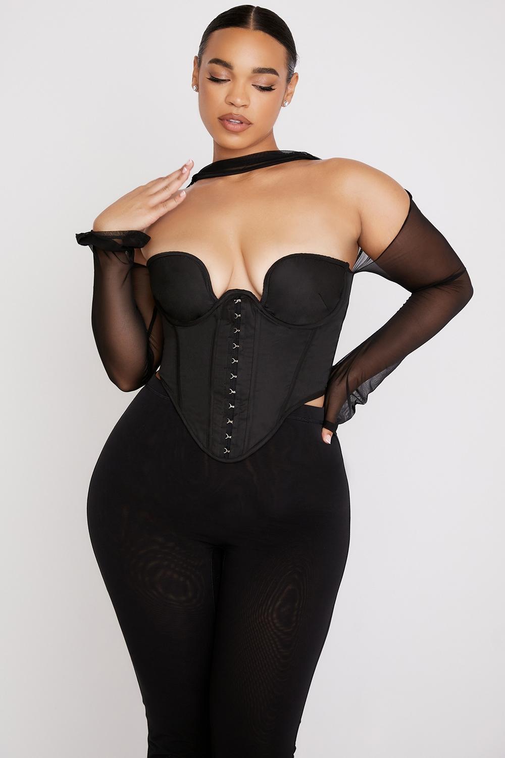 Mina Black Structured Corset Product Image