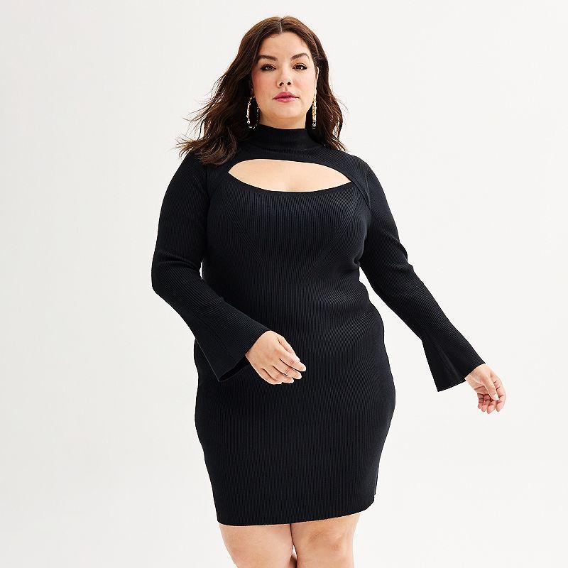 Plus Size INTEMPO Mockneck Sweater Dress, Womens Product Image