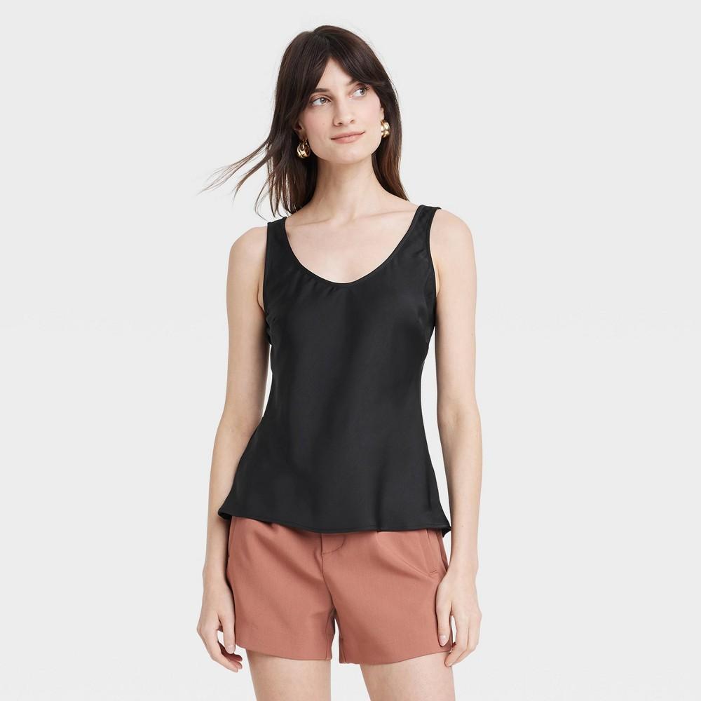 Womens Woven Shell Tank Top - A New Day Black XL Product Image