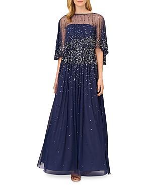 Womens Beaded Capelet Gown Product Image