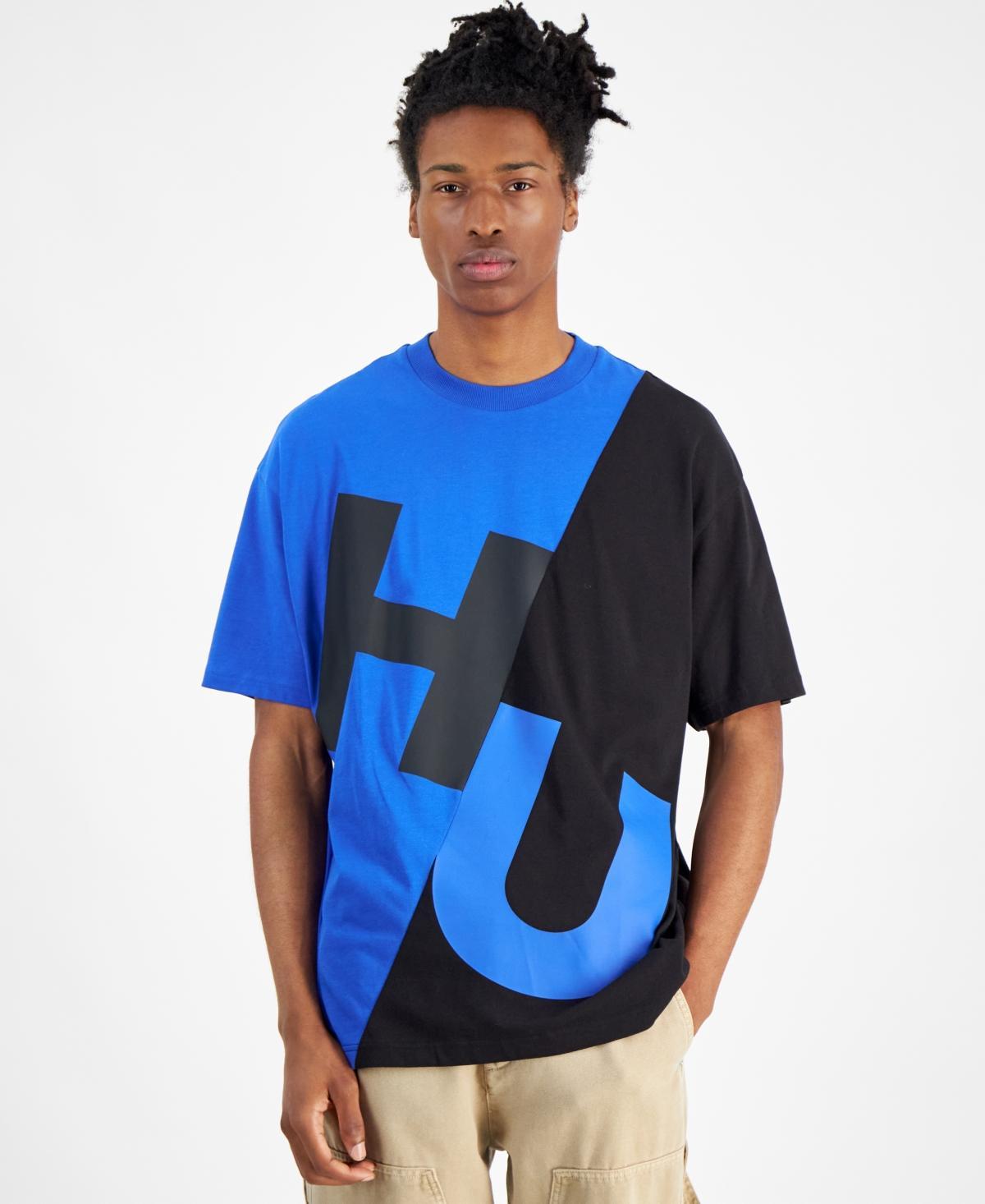 Hugo by Hugo Boss Mens Loose-Fit Colorblocked Logo Graphic T-Shirt Product Image