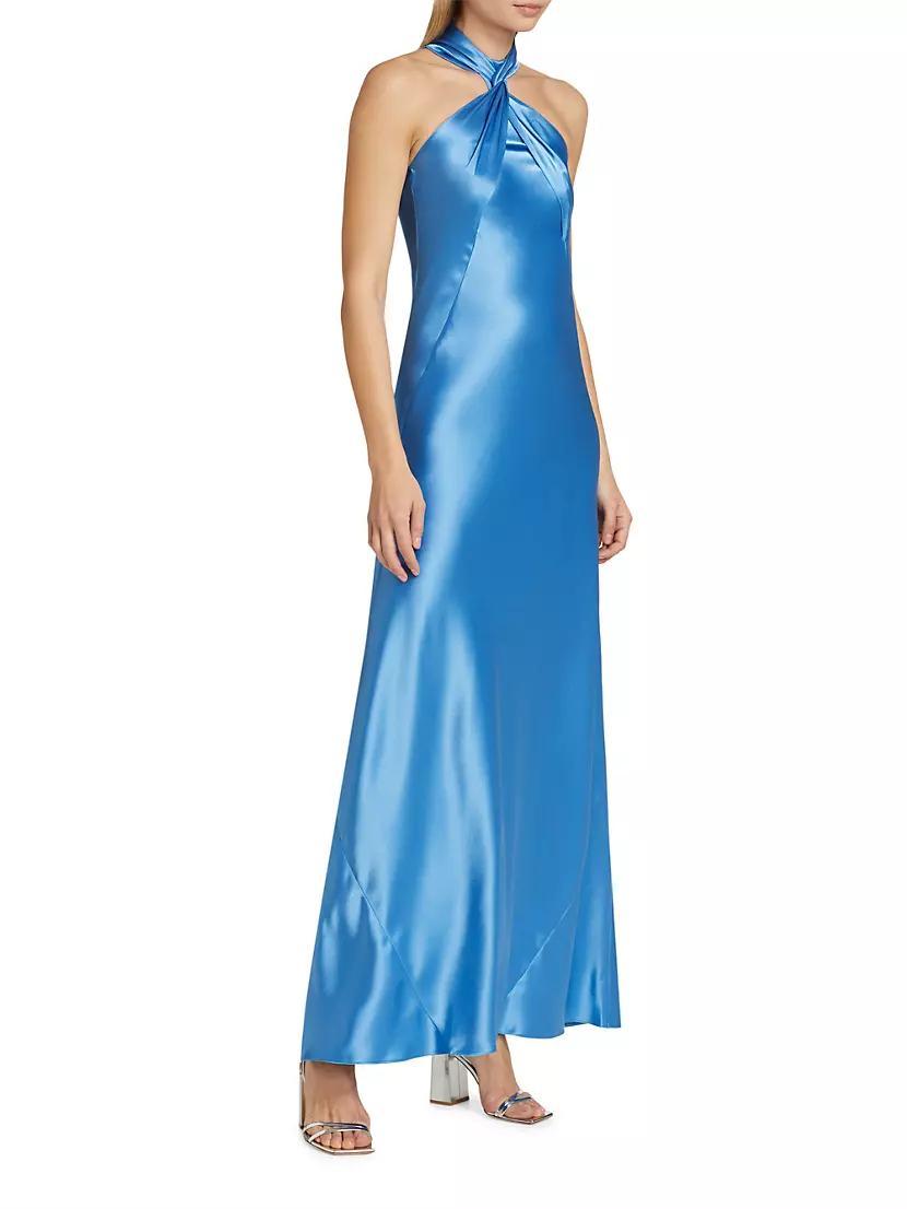 Portico Satin Twist Halter Gown Product Image