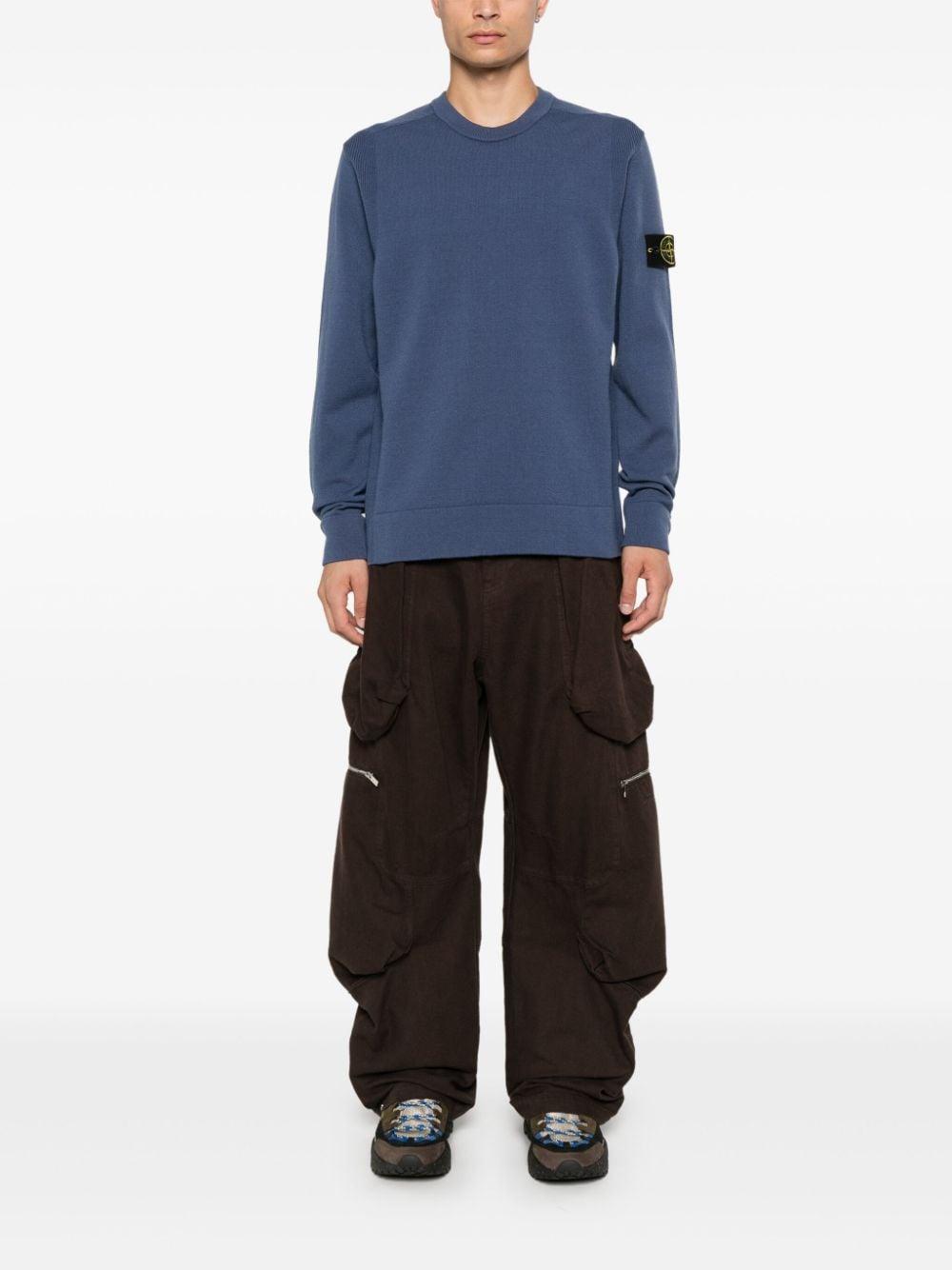 STONE ISLAND Compass-badge Sweater In Blue Product Image