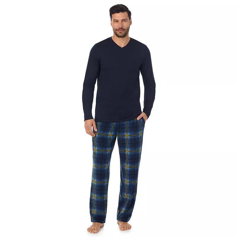 Mens Cuddl Duds Cabin Fleece Long Sleeve Pajama Top & Pajama Pants Set Product Image