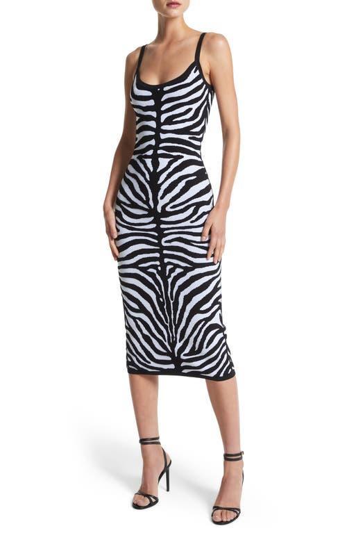 Michael Kors Collection Zebra Jacquard Sheath Sweater Dress Product Image