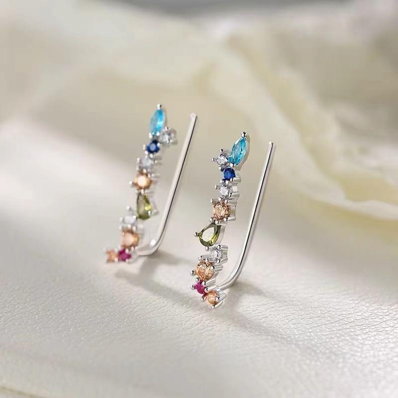 Rhinestone S925 Sterling Silver Crawler Earring Product Image