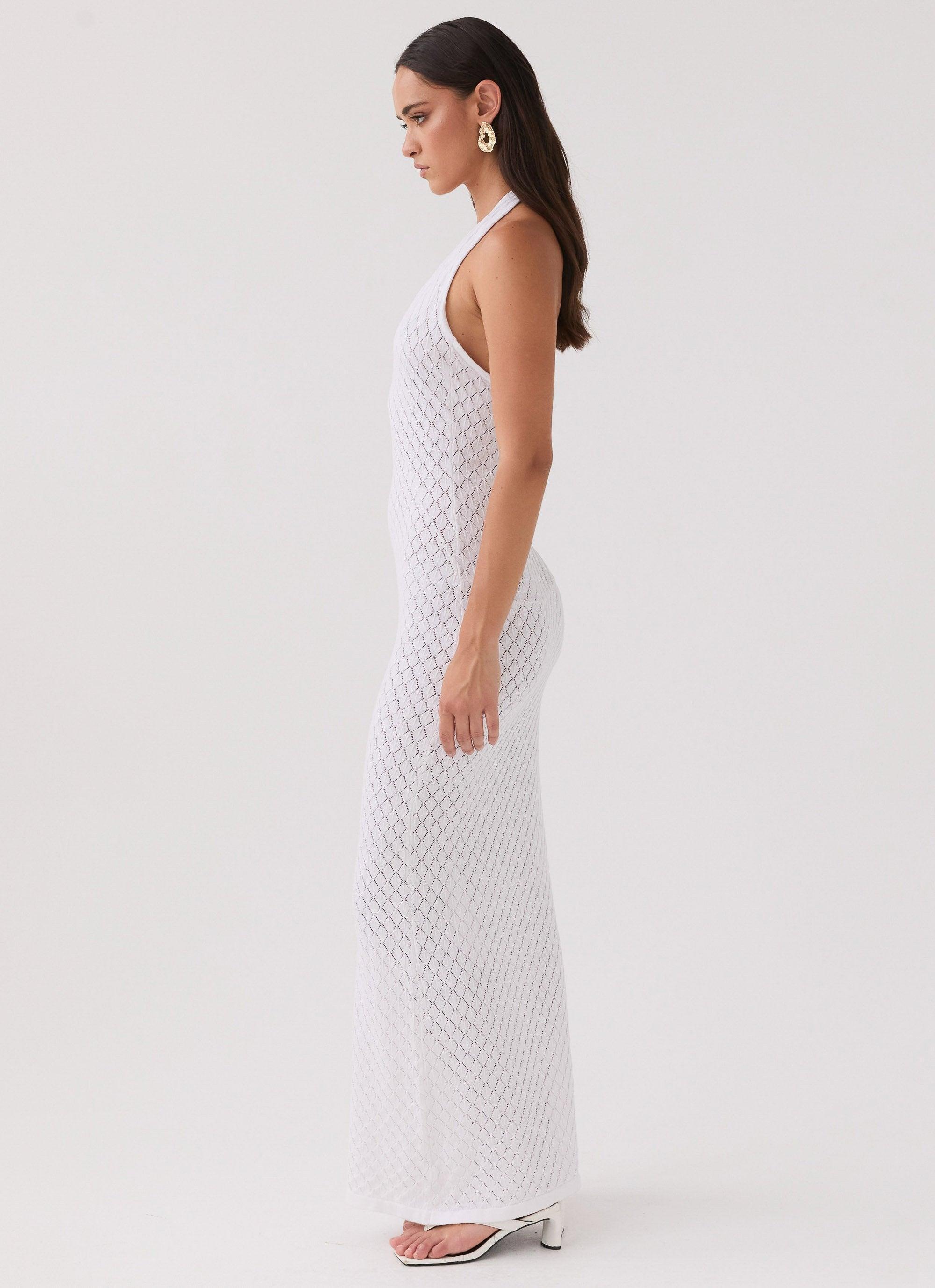 Herald Angels Knit Maxi Dress - White Product Image