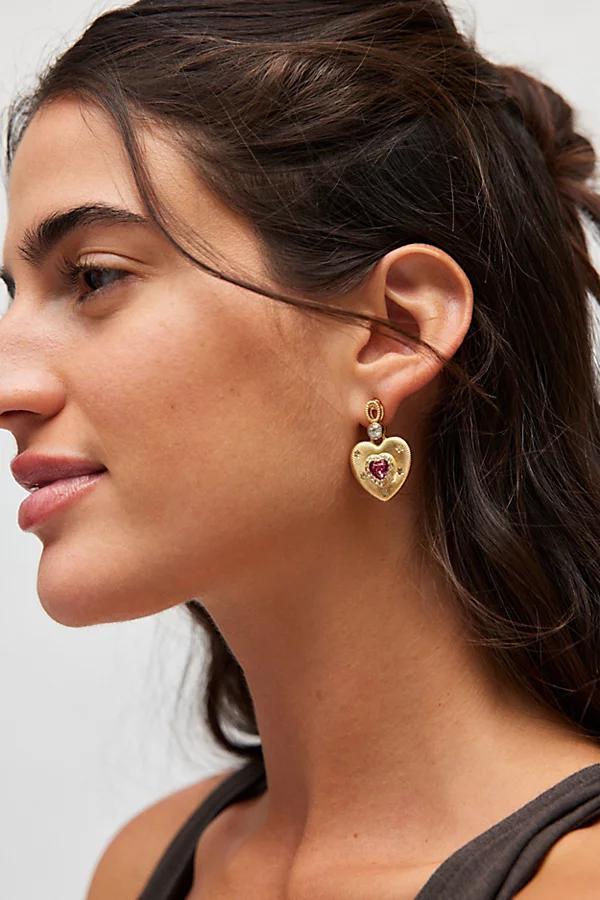 Gemma Heart Drop Earring Womens at Urban Outfitters Product Image