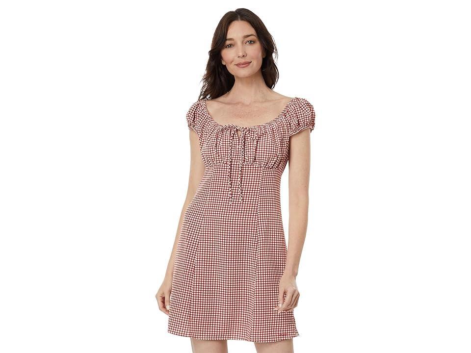 Levi's(r) Womens Clementine Cap Sleeve Dress (Mimi Printed Check Bossa Nova Red) Women's Clothing Product Image