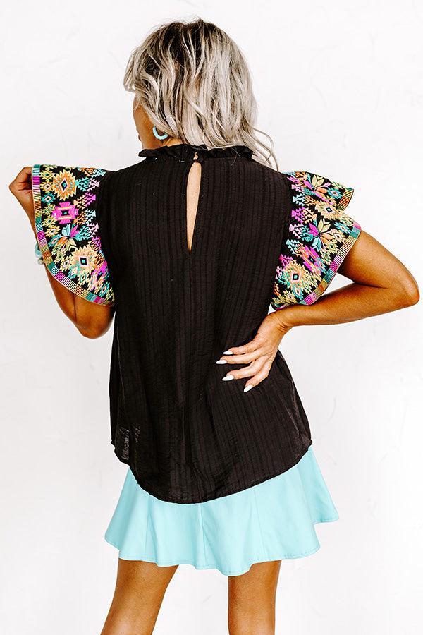 Near To Paradise Embroidered Shift Top In Black Product Image