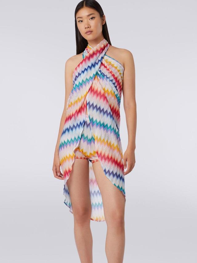 Zigzag motif sarong skirt with lurex Multicoloured | Missoni Product Image