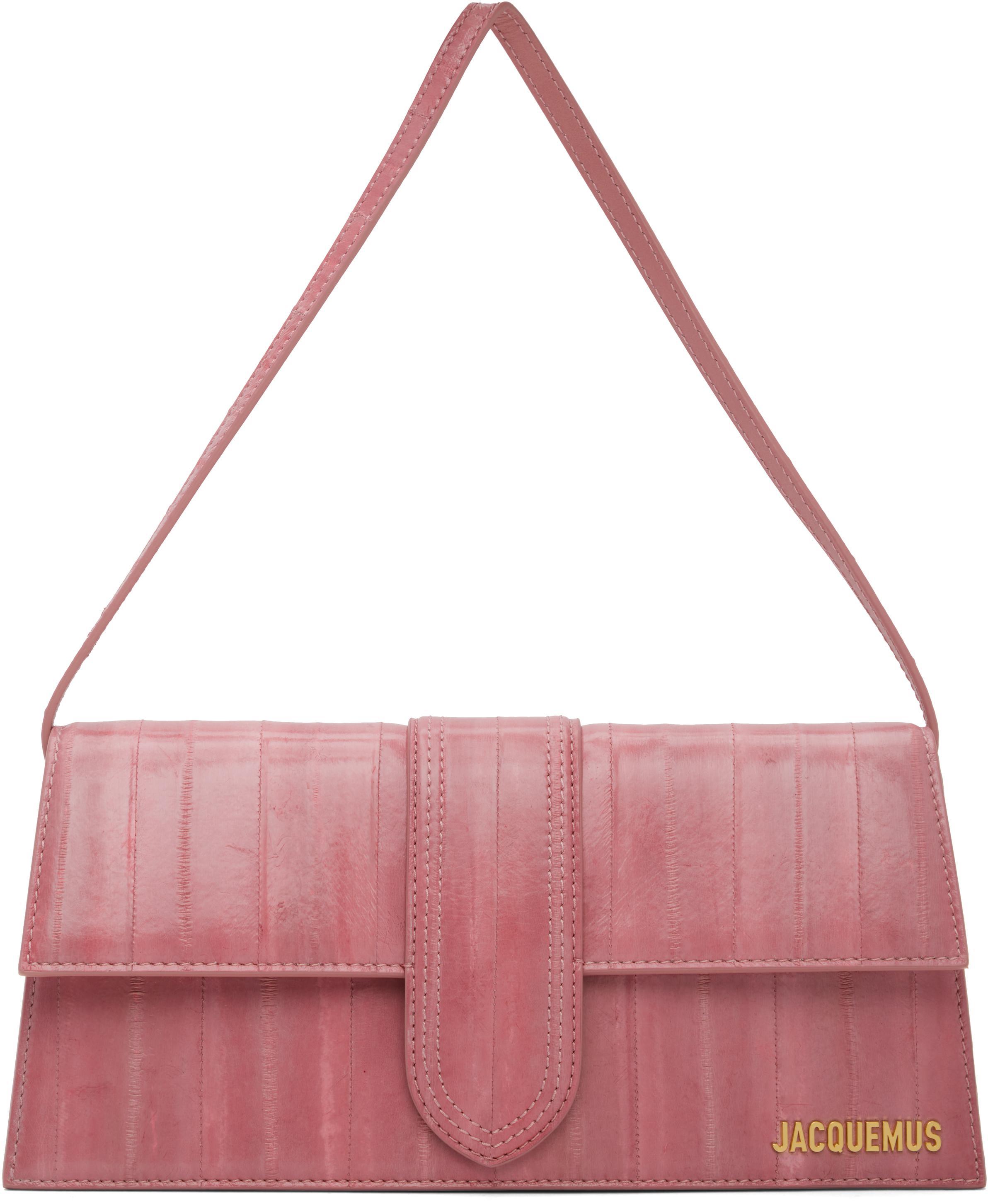 JACQUEMUS Le Bambino Long Leather Shoulder Bag In Burgundy Product Image