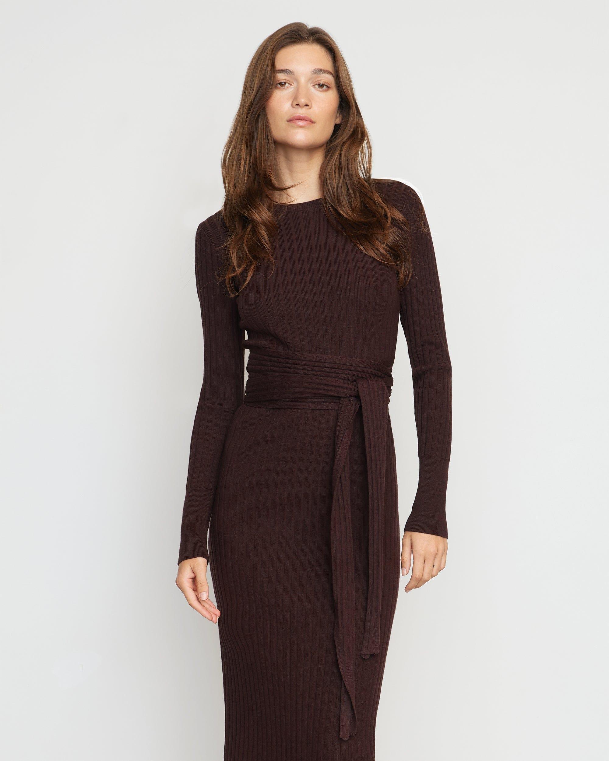 Carmen Tie-Front Ribbed Dress Product Image