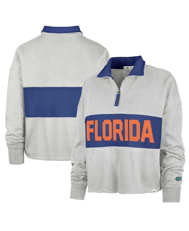 Womens 47 Gray Florida Gators Next Level Remi Cropped Quarter-Zip Sweatshirt Product Image