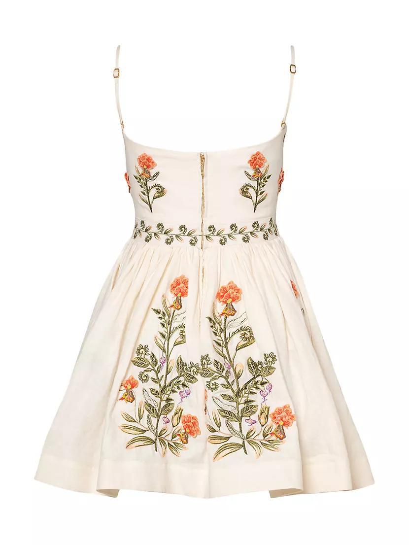 Alma Sapucai Cultivo Floral-Embroidered Linen Minidress Product Image