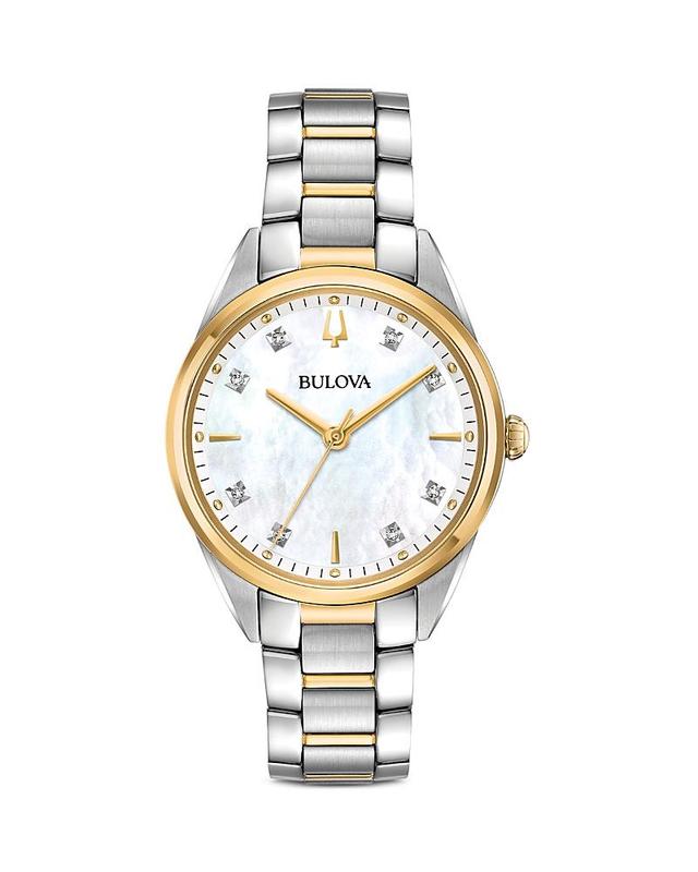 Bulova Womens Sutton Diamond Two Tone Stainless Steel Watch - 98R264 Product Image