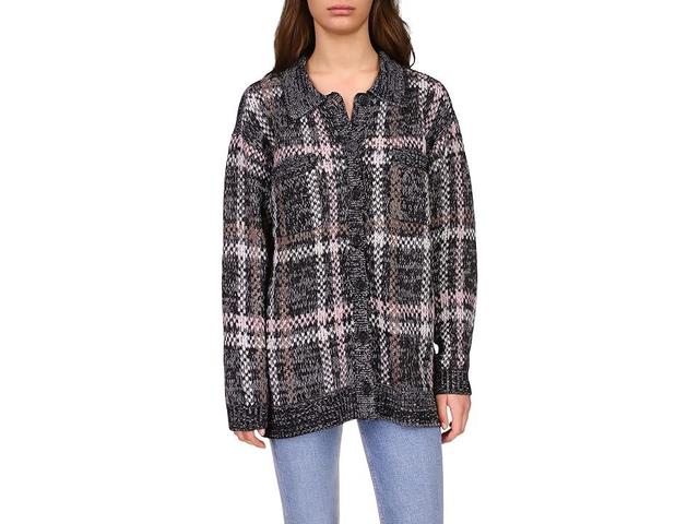 Sanctuary Intarsia Sweater Shacket Multi) Women's Clothing Product Image