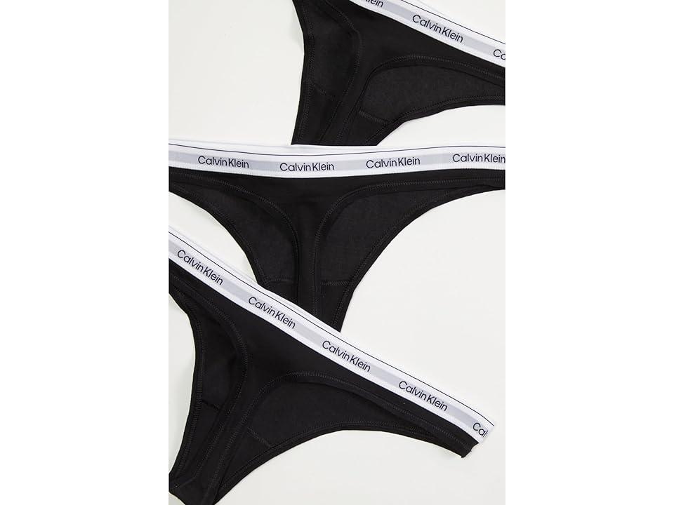 Calvin Klein Womens Modern Logo 3-Pack Low Rise Thong - Multi - XS Product Image