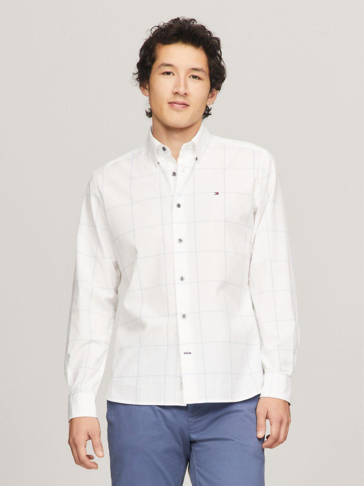 Tommy Hilfiger Men's Regular Fit Windowpane Poplin Shirt Product Image