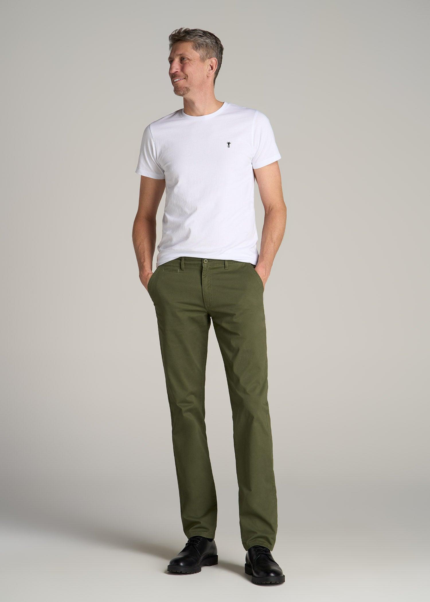 Carman TAPERED Chinos in Bright Olive - Pants for Tall Men Male Product Image