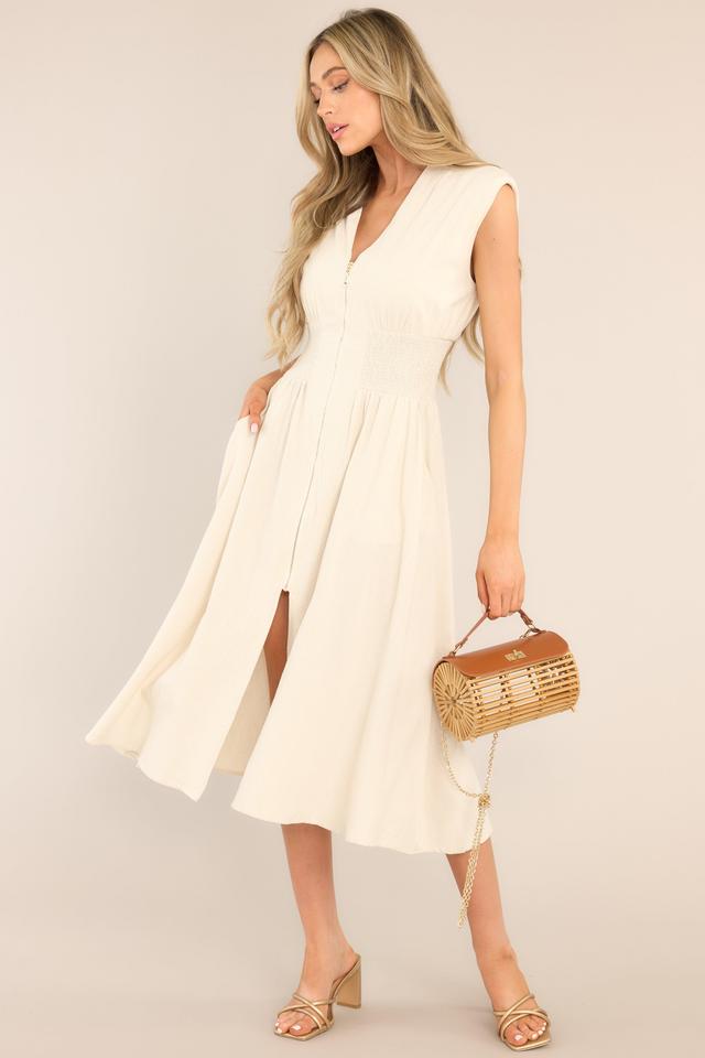 Return Someday Ivory Midi Dress Beige Product Image