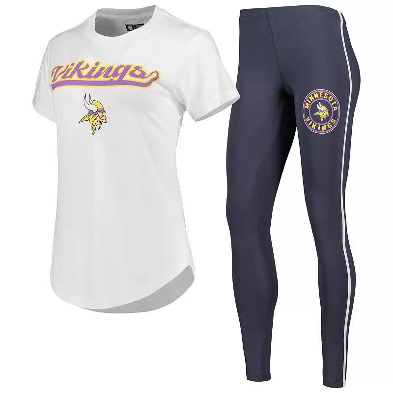 Womens Concepts Sport /Charcoal Minnesota Vikings Sonata T-Shirt & Leggings Sleep Set Product Image