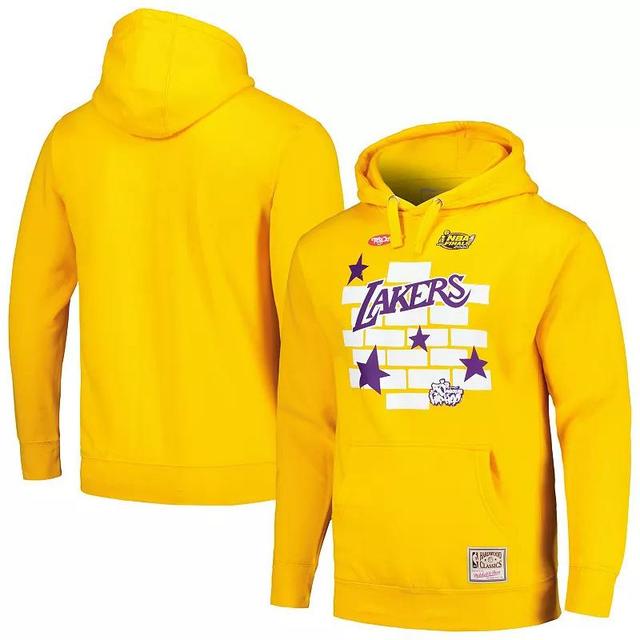 Mens Mitchell & Ness x Tats Cru Los Angeles Lakers Hardwood Classics Brick Pullover Hoodie Product Image