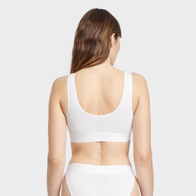 Womens Cotton Stretch Unlined Scoop Bralette - Auden White M Product Image