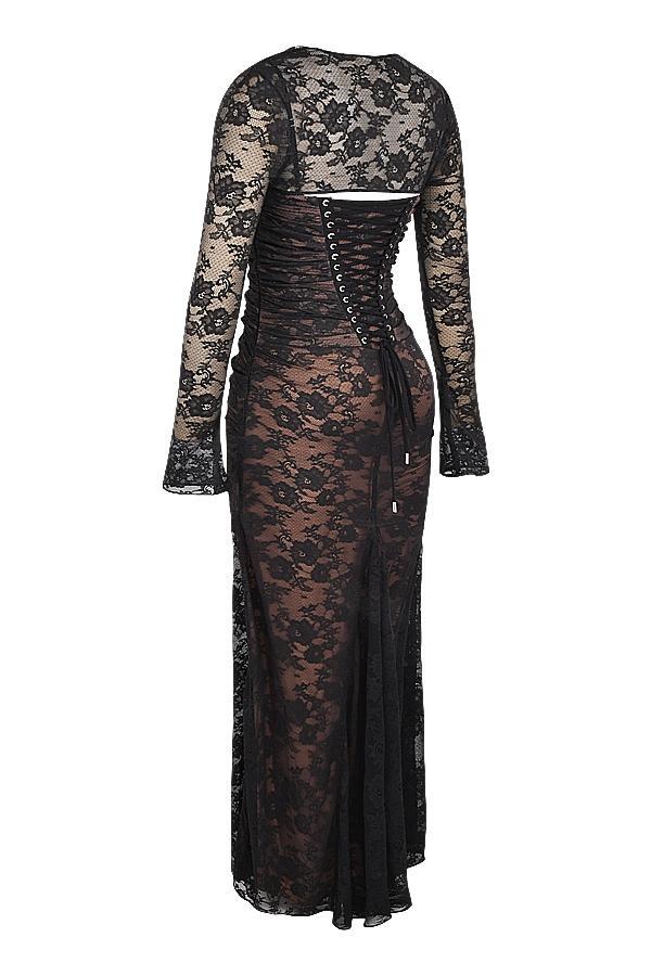 Artemis Black Lace Maxi Dress Product Image