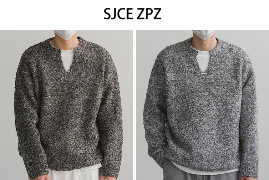 Notched Woollen Sweater Product Image