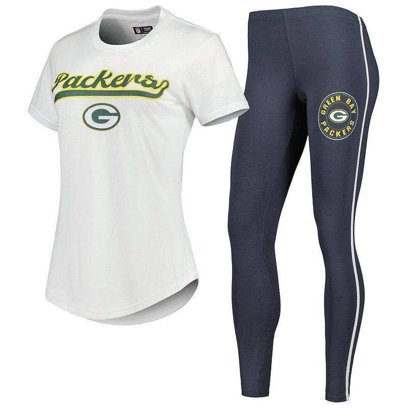 Womens Concepts Sport /Charcoal Green Bay Packers Sonata T-Shirt & Leggings Sleep Set Product Image