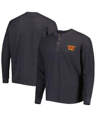 Mens Dunbrooke Charcoal Washington Commanders Logo Maverick Thermal Henley Long Sleeve T-Shirt Product Image