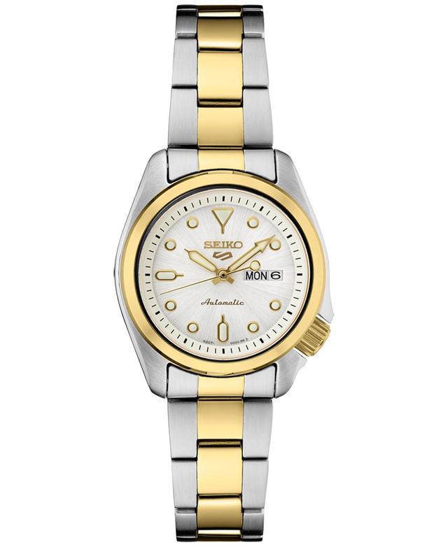 Seiko Womens Automatic 5 Sports Two-Tone Stainless Steel Bracelet Watch 28mm - White Product Image