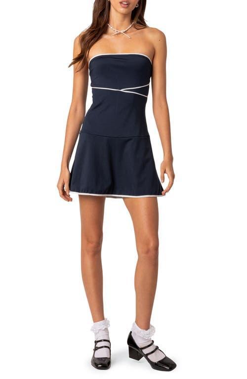 EDIKTED Freya Contrast Trim Strapless Minidress Product Image