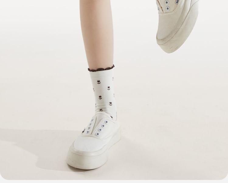 Floral Patterned Short Socks Set Product Image