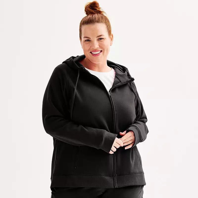 Plus Size Tek Gear Ultrasoft Fleece Long Jacket, Womens Red Wind Product Image