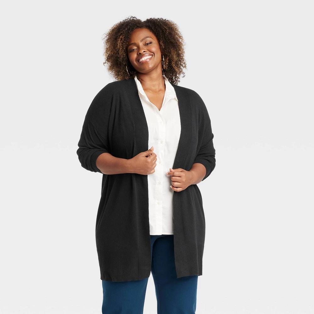 Womens Layering Cardigan - Ava & Viv Black XXL Product Image