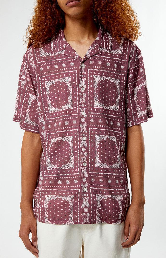 Men's Brown Paisley Camp Shirt Product Image