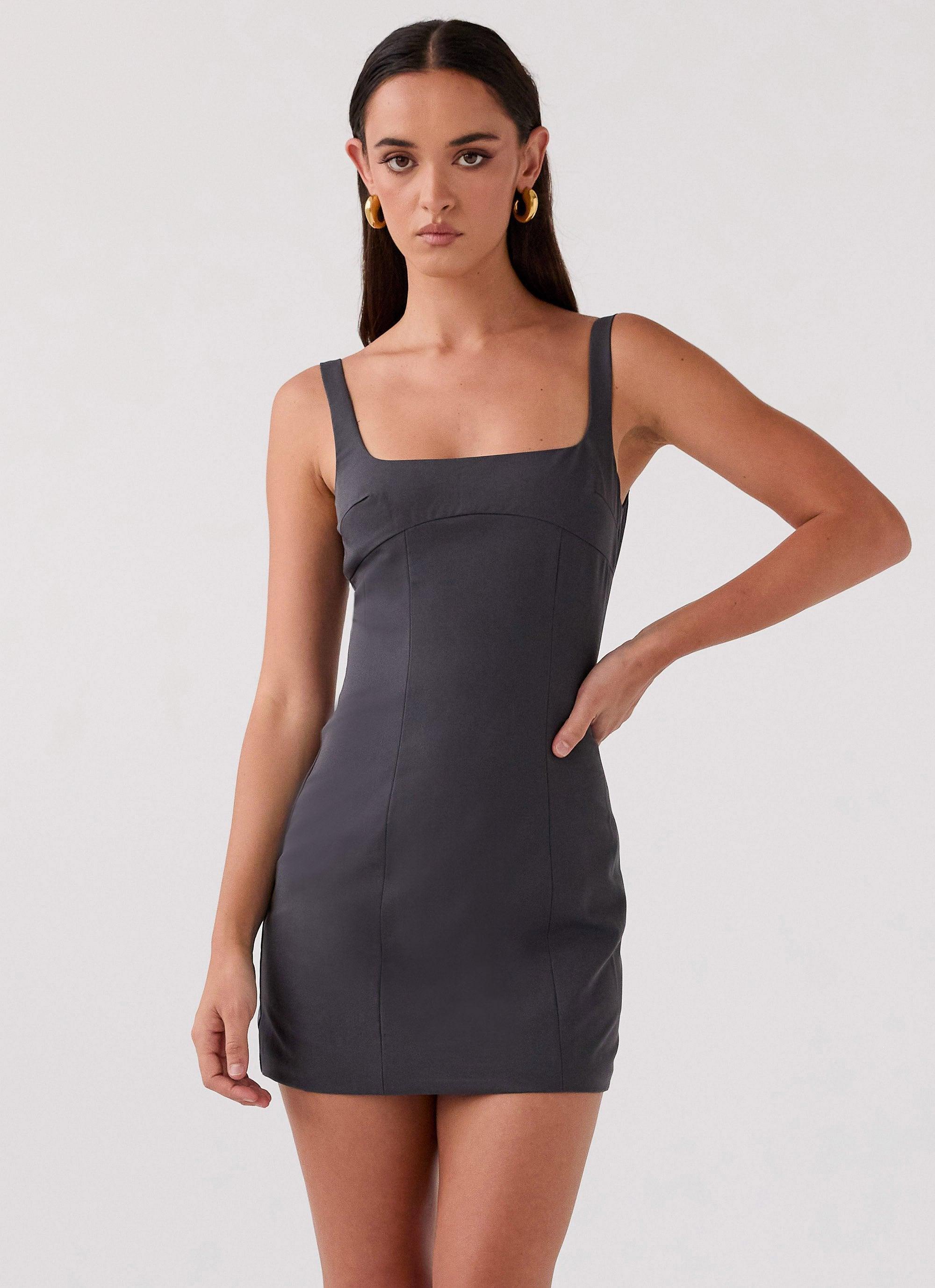 Its For You Mini Dress - Charcoal Product Image