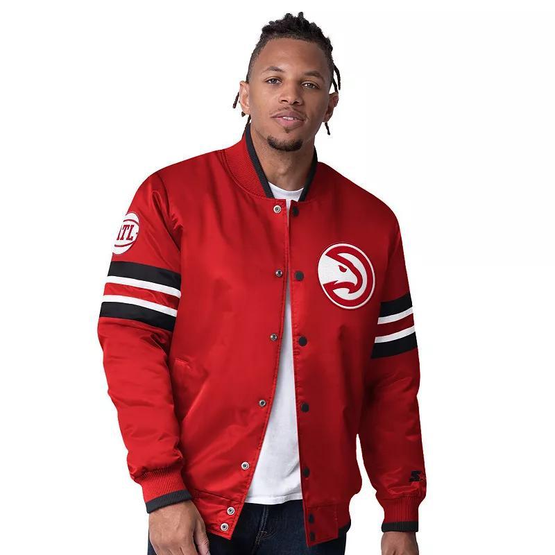 Mens Starter Atlanta Hawks Scout Varsity Satin Full-Snap Jacket Product Image