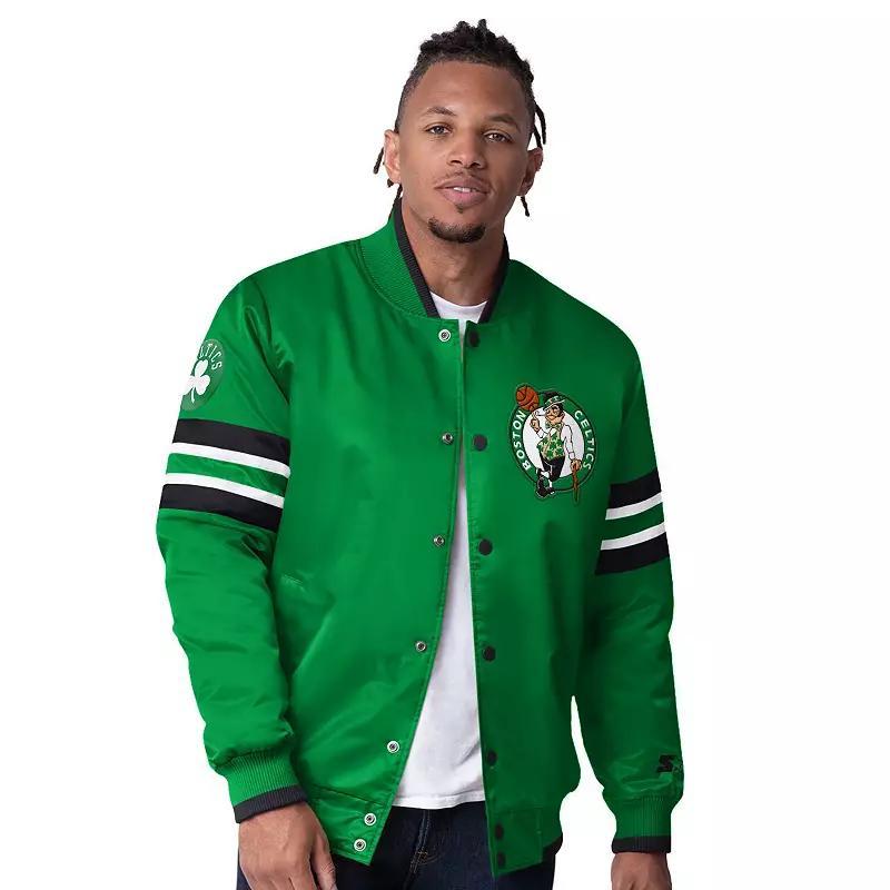 Mens Starter Kelly Boston Celtics Scout Varsity Satin Full-Snap Jacket product image