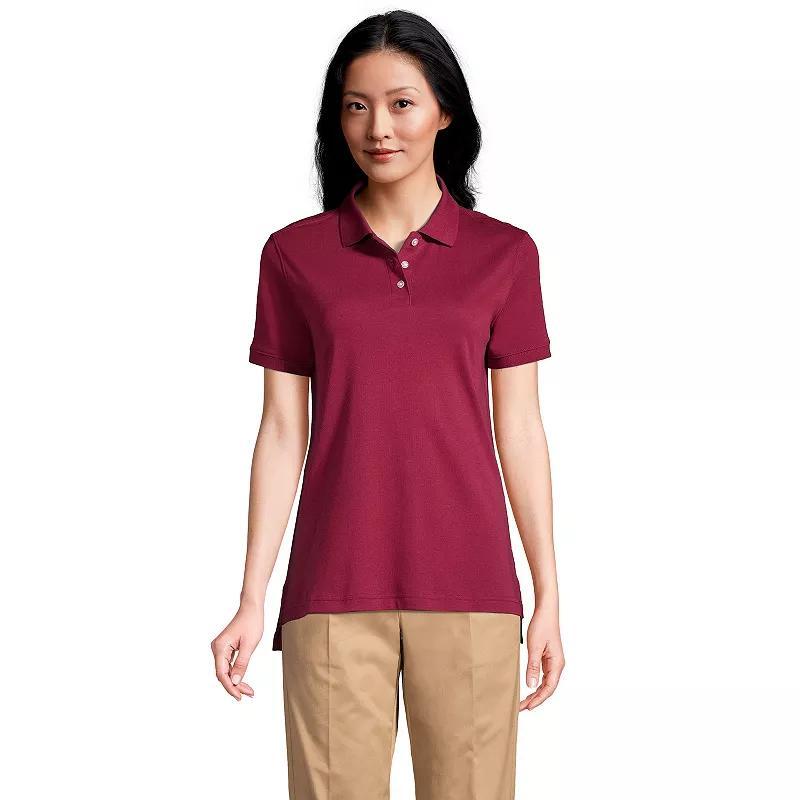 Womens Lands End School Uniform Classic Short Sleeve Interlock Polo Top Product Image