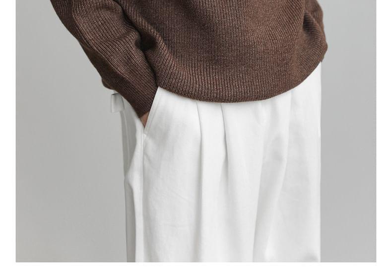 Mock Neck Plain Oversized Sweater Product Image