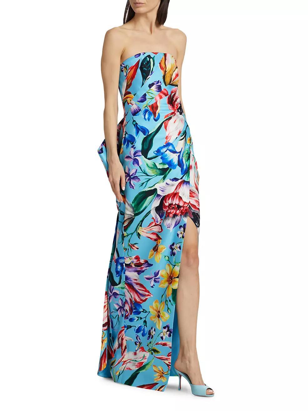 Floral Mikado Strapless Gown Product Image