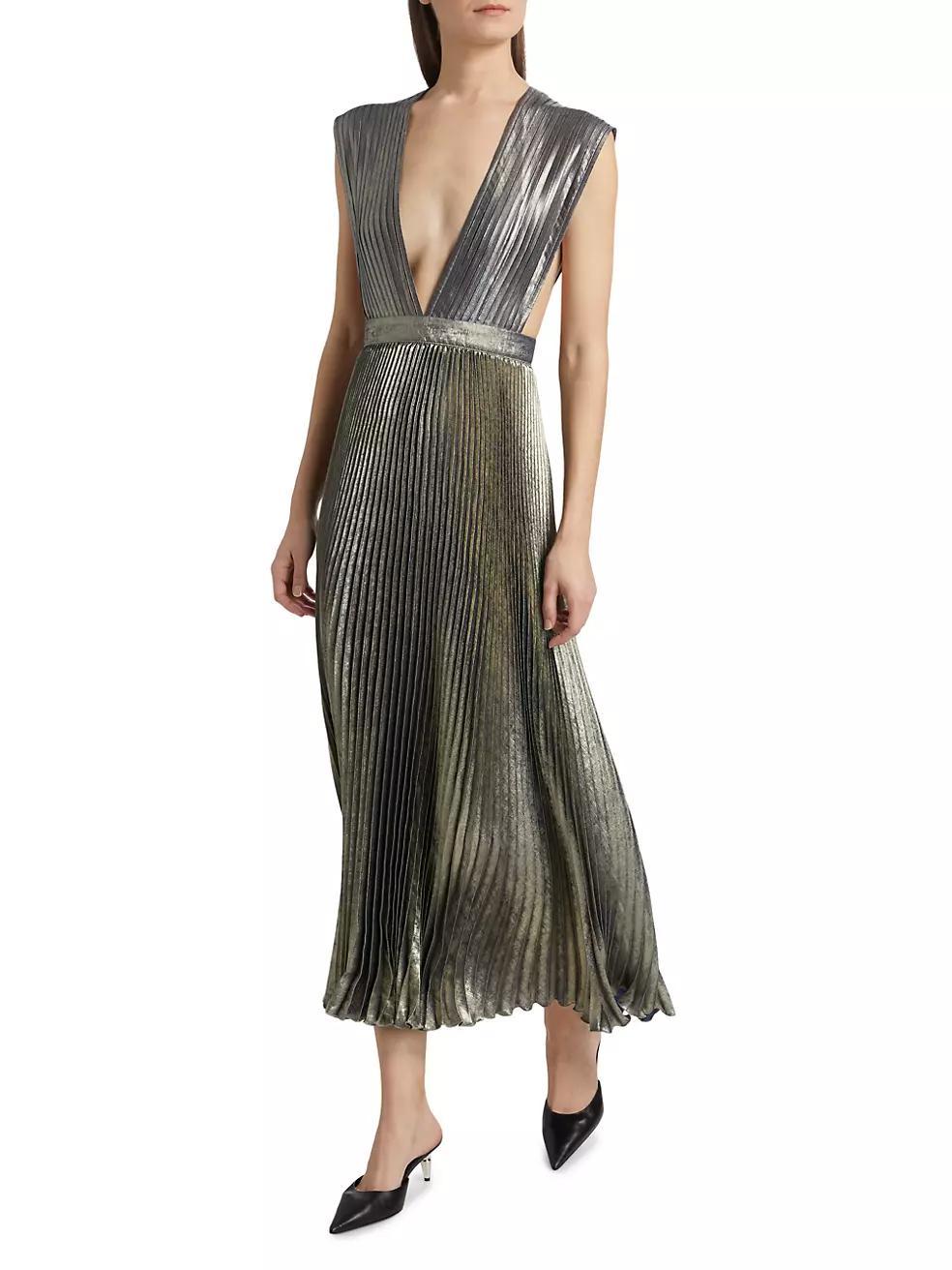 La Fête Gala Shimmer Pleated Gown Product Image