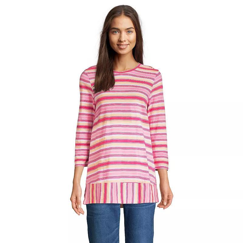 Womens Lands End Slub Jersey Swing Tunic Deep Blue Stripe Product Image