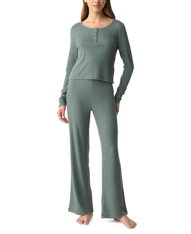 Gap GapBody Womens Ribbed High-Rise Pajama Pants Product Image