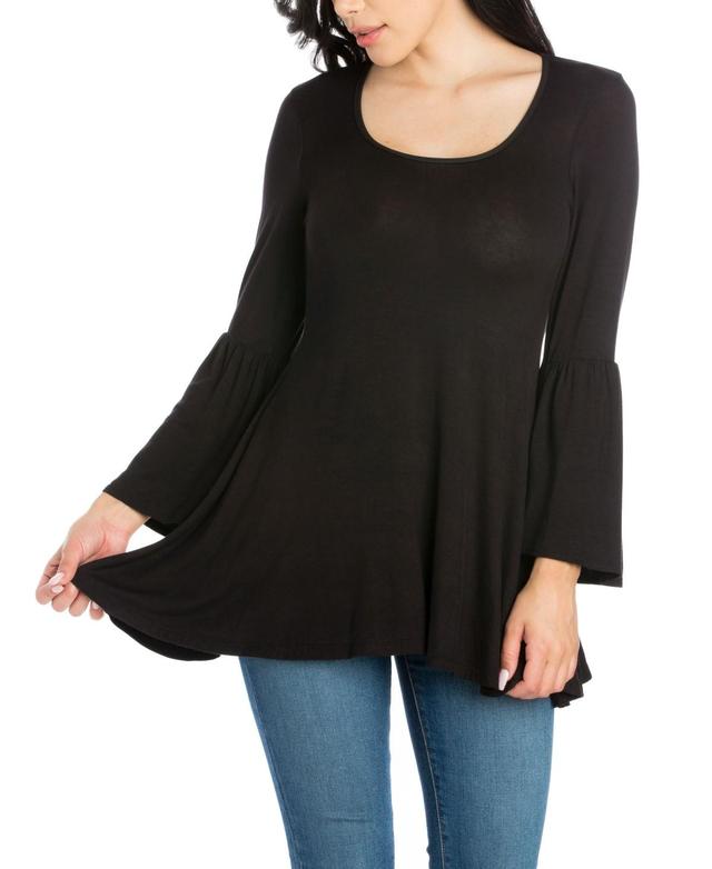 Womens Long Bell Sleeve Flared Tunic Top Product Image