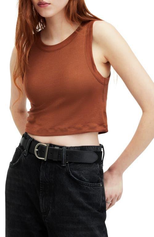 AllSaints Rina Cropped Tank (Brunette ) Women's Clothing Product Image